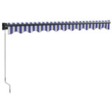 Tenda na uvlačenje plavo-bijela 3 x 2,5 m tkanina i aluminij 3154446