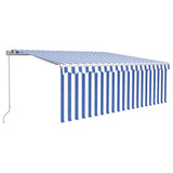 Tenda na ručno uvlačenje s roletom 4,5 x 3 m plavo-bijela 3069316