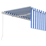 Tenda na ručno uvlačenje s roletom 4,5 x 3 m plavo-bijela 3069316
