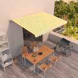 Tenda na ručno uvlačenje 450 x 300 cm žuto-bijela 3068918