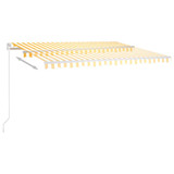 Tenda na ručno uvlačenje 450 x 300 cm žuto-bijela 3068918