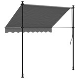 Tenda na uvlačenje antracit 200 x 150 cm od tkanine i čelika 368738