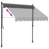 Tenda na uvlačenje antracit 200 x 150 cm od tkanine i čelika 368738