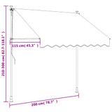 Tenda na uvlačenje antracit 200 x 150 cm od tkanine i čelika 368738