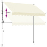 Tenda na uvlačenje krem 250 x 150 cm od tkanine i čelika 368746