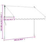 Tenda na uvlačenje krem 250 x 150 cm od tkanine i čelika 368746