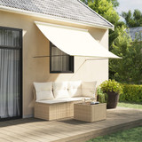 Tenda na uvlačenje krem 200 x 150 cm od tkanine i čelika 368759