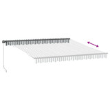 Tenda na ručno uvlačenje antracit i bijela 400 x 350 cm 3215808