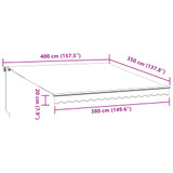 Tenda na ručno uvlačenje bordo 400 x 350 cm 3214982
