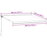 Tenda na ručno uvlačenje bordo 300 x 250 cm 3215318