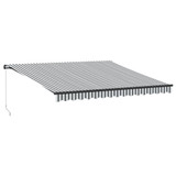 Tenda na ručno uvlačenje antracit i bijela 400 x 300 cm 3310230
