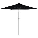 Vrtni suncobran s čeličnom šipkom crni 225 x 225 x 212 cm 4005064