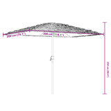 Vrtni suncobran s čeličnom šipkom smeđi 300x200x250 cm 4005093