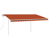 Tenda na ručno uvlačenje sa stupovima 4 x 3 m narančasto-smeđa 3069940