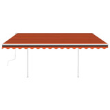 Tenda na ručno uvlačenje sa stupovima 4 x 3 m narančasto-smeđa 3069940