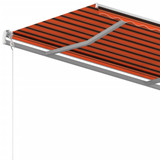 Tenda na ručno uvlačenje sa stupovima 4 x 3 m narančasto-smeđa 3069940