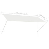 Tenda na uvlačenje 300 x 150 cm krem 143767
