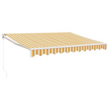 Tenda na uvlačenje žuto-bijela 3,5 x 2,5 m tkanina i aluminij 3154432