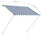 Tenda na uvlačenje 100 x 150 cm plavo-bijela 145889