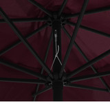 Vrtni suncobran s metalnim stupom 390 cm bordo 47382
