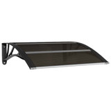 Nadstrešnica za vrata crna 80 x 75 cm polikarbonatna 153587