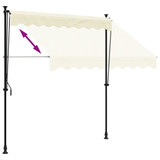 Tenda na uvlačenje krem 200 x 150 cm od tkanine i čelika 368745
