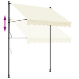 Tenda na uvlačenje krem 200 x 150 cm od tkanine i čelika 368745