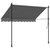 Tenda na uvlačenje antracit 250 x 150 cm od tkanine i čelika 368739