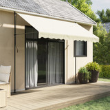 Tenda na uvlačenje krem 300 x 150 cm od tkanine i čelika 368747