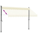 Tenda na uvlačenje krem 300 x 150 cm od tkanine i čelika 368747