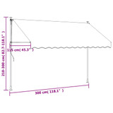 Tenda na uvlačenje krem 300 x 150 cm od tkanine i čelika 368747