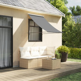 Tenda na uvlačenje antracit 150 x 150 cm od tkanine i čelika 368751