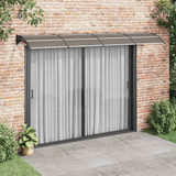 Nadstrešnica za vrata crna i prozirna 350 x 75 cm polikarbonat 153591