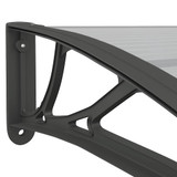 Nadstrešnica za vrata crna i prozirna 350 x 75 cm polikarbonat 153591