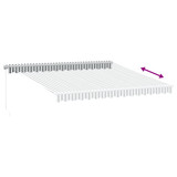 Tenda na ručno uvlačenje antracit i bijela 400 x 350 cm 3215792