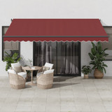 Tenda na ručno uvlačenje bordo 450 x 350 cm 3215002