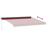 Tenda na ručno uvlačenje bordo 450 x 350 cm 3215002