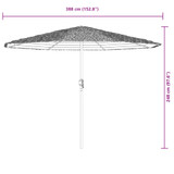 Vrtni suncobran s drvenim stupom zeleni 388x388x248 cm 4005115