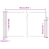 Bočna tenda na uvlačenje crna 100 x 500 cm 4004384