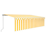 Tenda na ručno uvlačenje s roletom 5 x 3 m žuto-bijela 3069338