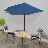 Balkonski suncobran plavi 270 x 144 x 222 cm polukružni 312501