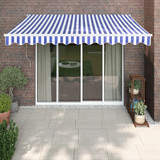 Tenda na uvlačenje plavo-bijela 3 x 2,5 m tkanina i aluminij 3154421