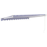 Tenda na uvlačenje plavo-bijela 3 x 2,5 m tkanina i aluminij 3154421