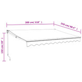 Tenda na uvlačenje plavo-bijela 3 x 2,5 m tkanina i aluminij 3154421