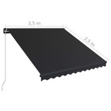 Tenda na ručno uvlačenje 350 x 250 cm antracit 3051238