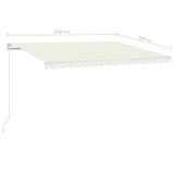 Tenda na ručno uvlačenje 450 x 300 cm krem 3068917