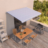 Tenda na ručno uvlačenje 400 x 350 cm plavo-bijela 3068976