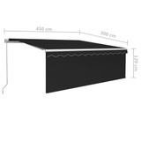 Tenda na ručno uvlačenje s roletom 4,5 x 3 m antracit 3069319