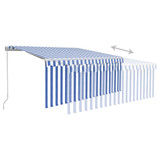 Tenda na ručno uvlačenje s roletom 3,5 x 2,5 m plavo-bijela   3069276