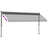 Tenda na uvlačenje antracit 400 x 150 cm od tkanine i čelika 368742